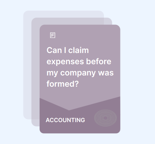 Can I claim expenses before my company was formed? guide