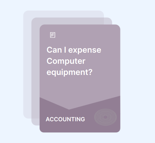 Can I expense Computer equipment? guide
