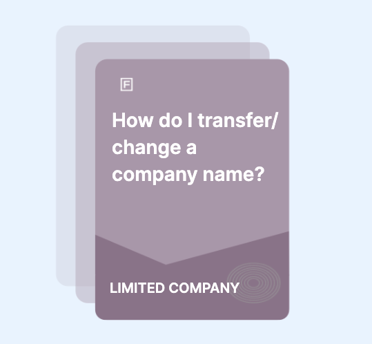 How do I transfer/ change a company name? guide