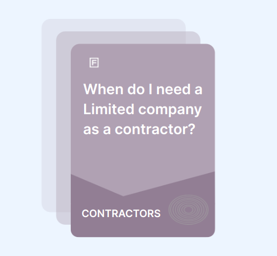 When do I need a Limited company as a contractor? guide